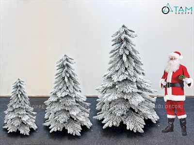 Cây thông Noel lá rũ Bắc Âu phủ tuyết [Nhiều cỡ từ 1.5-2.4m] X-TREE-42