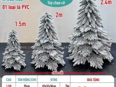 Cây thông Noel lá rũ Bắc Âu phủ tuyết [Nhiều cỡ từ 1.5-2.4m] X-TREE-42