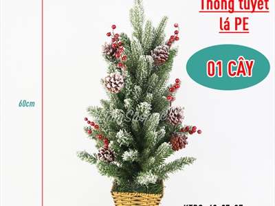 Cây thông Noel nhỏ để bàn phủ tuyết [Nhiều kiểu - Cao 45-60cm] X-TREE-03