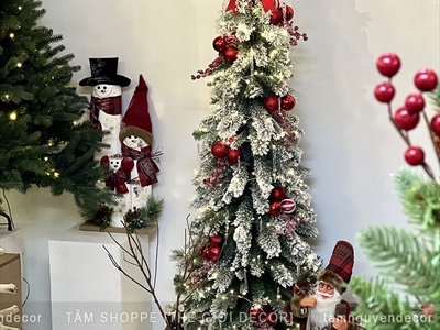 Cây thông Noel thân ốm phủ tuyết [Cao 1m8 - 2 cách bẻ cành] X-TREE-44