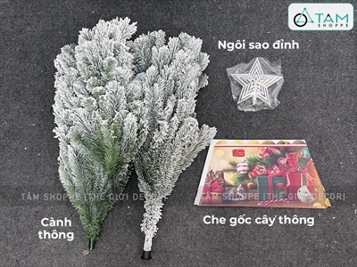 Cây thông Noel thân ốm phủ tuyết [Cao 1m8 - 2 cách bẻ cành] X-TREE-44