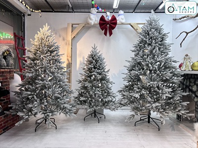 Cây thông Noel 100% lá PE phủ tuyết [Cao 1m5-3m] X-TREE-LP-NR-HS