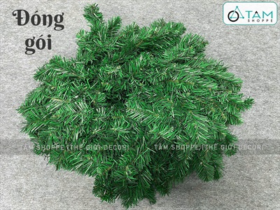 Dây lá thông bản lớn xanh trơn đầu tròn dài 270cm [Nhiều lá - Rộng 25cm] DAYLA-03