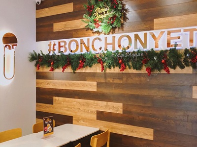 Dây lá thông bản lớn xanh trơn đầu tròn dài 270cm [Nhiều lá - Rộng 25cm] DAYLA-03