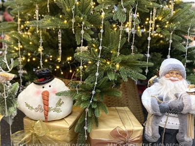 Hộp quà trang trí Noel nơ ruy băng vải xịn [Làm sẵn - Nhiều cỡ/màu] HOPQUA-01