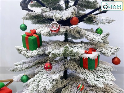 Hộp quà trang trí Noel vải nỉ tuyết tan chảy [Làm sẵn - Nhiều cỡ/màu] HOPQUA-02