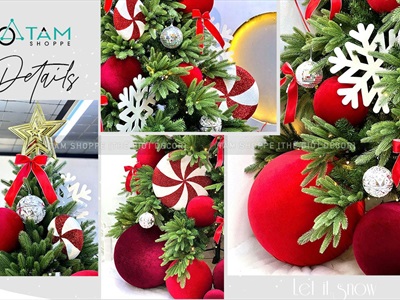 Trái châu Noel vân nổi 6 cạnh 2D [ĐK8/10cm - ánh kim] TRAICHAU-30