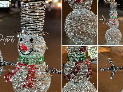 [ORDER 5-7 NGÀY] Mô hình người tuyết đèn Led khung sắt dang tay[3 cỡ - Cắm điện] NGUOITUYET-01