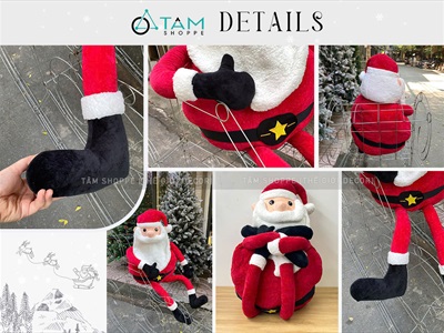 Ông già Noel ú ụ nhồi bông cỡ lớn 130cm [Mềm mịn - Cute] ONGGIANOEL-06