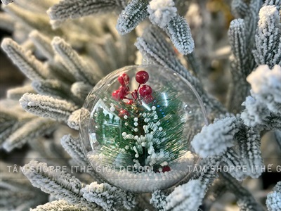 Quả cầu nhựa trong suốt hai mảnh ghép làm trái châu Noel [ĐK6-20cm - Tự ráp] TRAICHAU-40