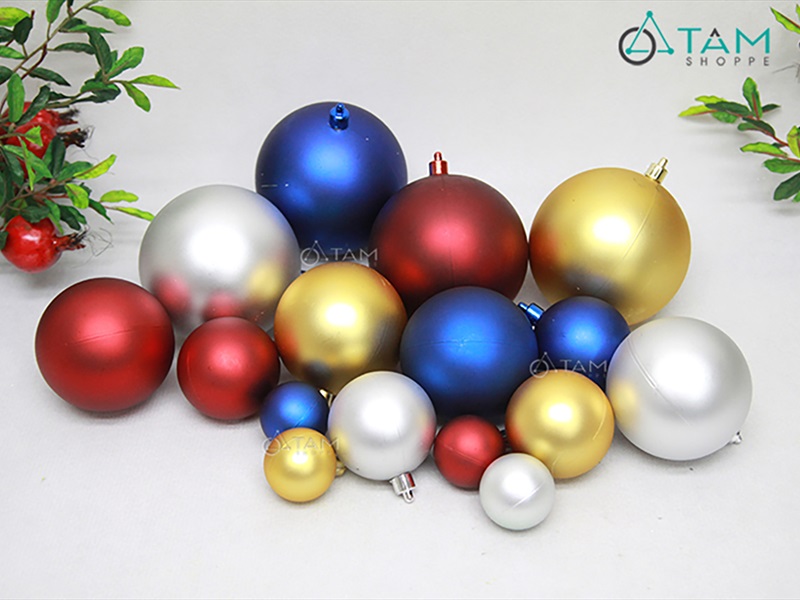 Trái châu Noel mờ đủ màu, đủ cỡ [Từ 4-16cm - Hàng chuẩn] TRAICHAU-34