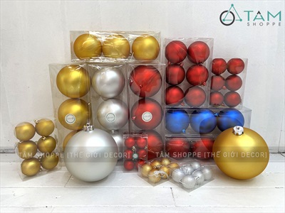 Trái châu Noel mờ đủ màu, đủ cỡ [Từ 4-16cm - Hàng chuẩn] TRAICHAU-34