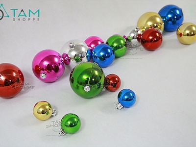 Trái châu Noel bóng đủ màu, đủ cỡ [Từ 4-16cm - Hàng chuẩn] TRAICHAU-33