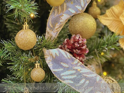 Trái châu Noel kim tuyến đủ màu, đủ cỡ [ĐK 6-16cm - lấp lánh] TRAICHAU-36