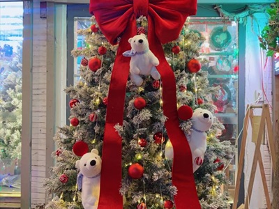 Trái châu Noel phun nhung đỏ nhiều cỡ [Từ 4-16cm - xịn mịn] TRAICHAU-32