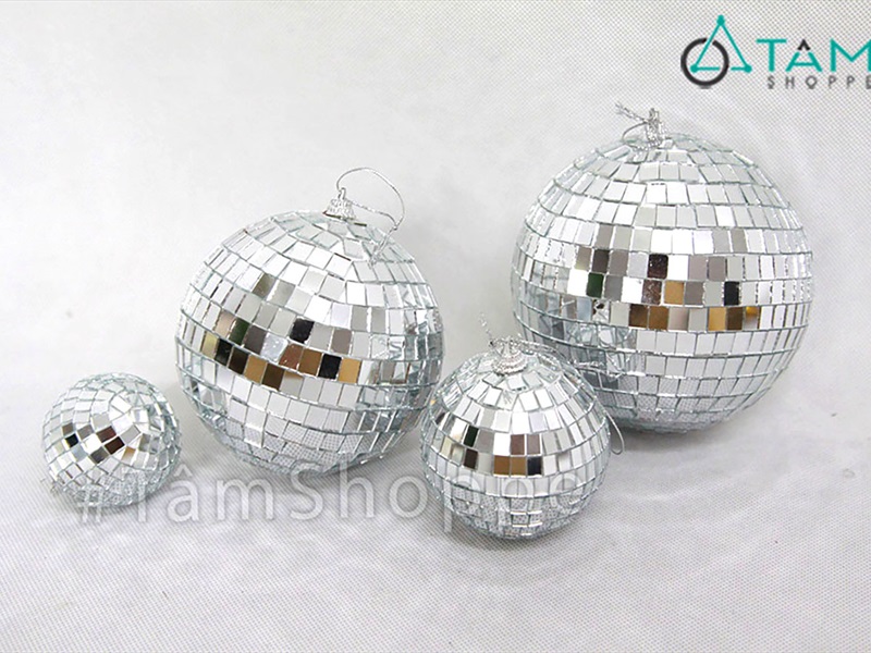 Trái châu Noel quả cầu gương phản sáng [4 cỡ - sang trọng] TRAICHAU-31