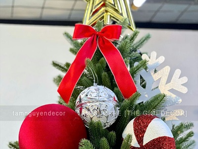 Trái châu Noel vân nổi 6 cạnh 2D [ĐK8/10cm - ánh kim] TRAICHAU-30