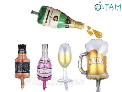 Bong bóng kiếng chai rượu champagne ly bia trang trí tiệc BBK-BR-01