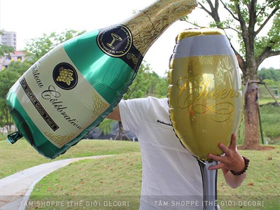 Bong bóng kiếng chai rượu champagne ly bia trang trí tiệc BBK-BR-01