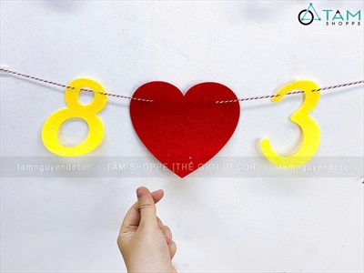 Dây banner chữ Happy Women's day 8 tháng 3 [Vải nỉ - Kèm dây] BANER-KHAC-01