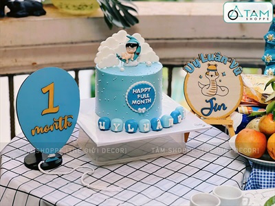 Phụ kiện chụp ảnh đầy tháng 1 month bảng tên cho bé  [Bằng gỗ - Có lẻ từng món] PKCA-01