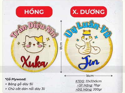 Phụ kiện chụp ảnh đầy tháng 1 month bảng tên cho bé  [Bằng gỗ - Có lẻ từng món] PKCA-01