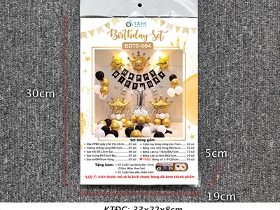 Set bóng sinh nhật vương miệng Hoàng gia (Số theo tuổi) SSN-BDTS-004-5