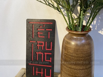 Bộ chữ Trung thu cách điệu 2 lớp chữ nhật đứng [30x15cm - 2 lớp] CHU-GO-14