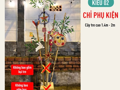 Bụi tre lắp ráp có đế tự đứng được cao 1,6-2m [Dễ lắp - Có lẻ đế rời] CAYTRE-02