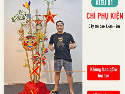 Bụi tre lắp ráp có đế tự đứng được cao 1,6-2m [Dễ lắp - Có lẻ đế rời] CAYTRE-02