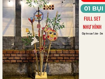 Bụi tre Trung thu với lồng đèn và mẹt vẽ dân gian [2024 - Bởi Tâm Nguyễn Decor] CC-TRUNGTHU-2403