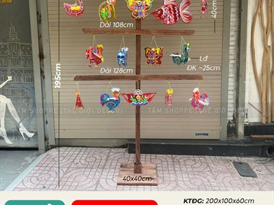 Cây gỗ treo lồng đèn Trung thu tự đứng [2025 - Tâm Nguyễn Decor] CC-TRUNGTHU-2506