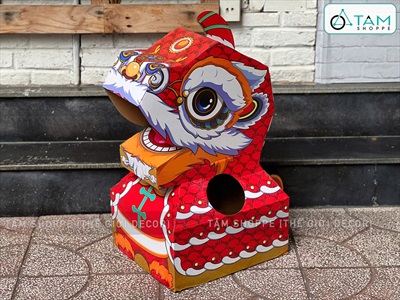 Đầu lân giấy carton đồ chơi cho bé [DIY Tự lắp ráp - Dày dặn] DAULAN-02