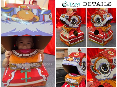 Đầu lân giấy carton đồ chơi cho bé [DIY Tự lắp ráp - Dày dặn] DAULAN-02