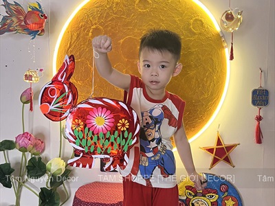 [ORDER 3-5 NGÀY] Đèn mặt trăng phẳng vân nổi 2D decor nhiều cỡ [Dạng treo - Sáng đẹp] DENTRANG-02