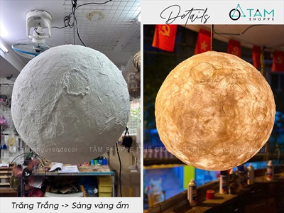 [ORDER 3-5 NGÀY] Đèn mặt trăng tròn 3D decor nhiều cỡ [Cứng cáp - Sáng đẹp] DENTRANG-01