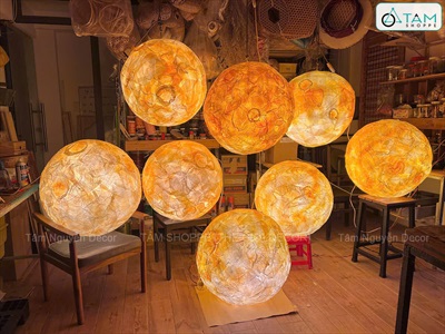 Đèn mặt trăng tròn 3D decor nhiều cỡ [Cứng cáp - Sáng đẹp] DENTRANG-01