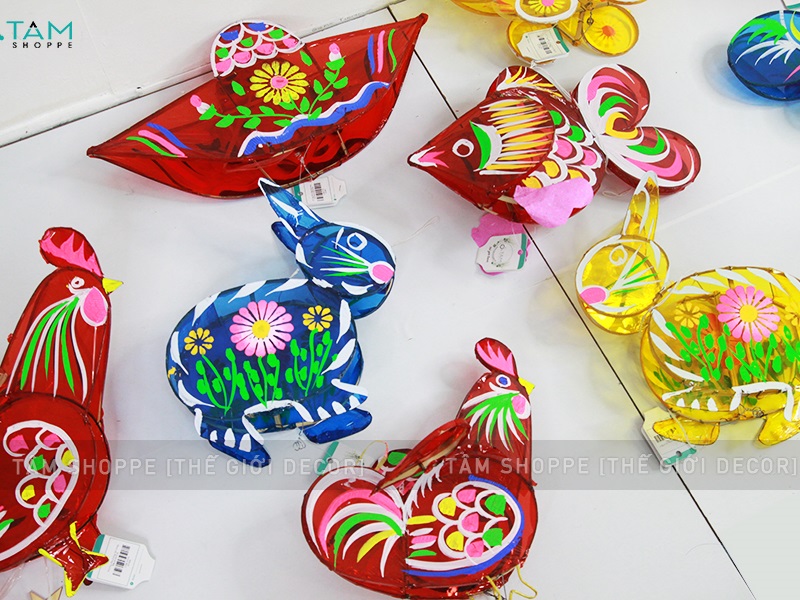 Lồng đèn giấy kiếng hình thú 5 kiểu cỡ lỡ & trung 30-40cm LDEN-KIENG-06