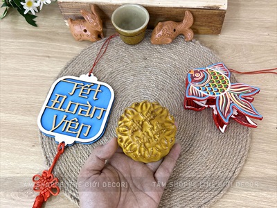 Mô hình bánh Trung thu giả trang trí như thật [Đặc ruột - tỷ lệ 1:1] BANHGIA-01