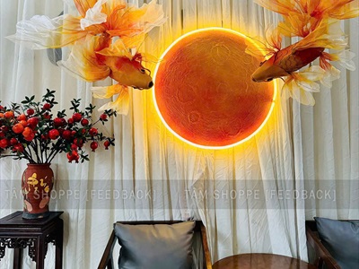 Mô hình cá chép decor đuôi kiếm thân sắt [Có đèn Led - Dáng thon] TCV-CA-05