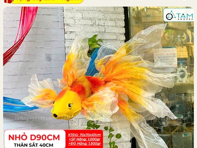 Mô hình cá chép decor đuôi kiếm thân sắt [Có đèn Led - Dáng thon] TCV-CA-05