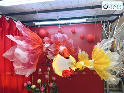 Mô hình cá chép decor đuôi lá thân xốp [Form đẹp - Nhiều cỡ/ màu] TCV-CA-04