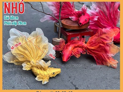 Mô hình cá chép decor đuôi lá thân xốp [Form đẹp - Nhiều cỡ/ màu] TCV-CA-04