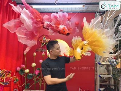 Mô hình cá chép decor đuôi lá thân xốp [Form đẹp - Nhiều cỡ/ màu] TCV-CA-04
