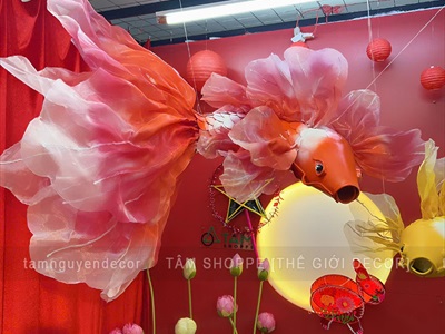 Mô hình cá chép decor đuôi lá thân xốp [Form đẹp - Nhiều cỡ/ màu] TCV-CA-04