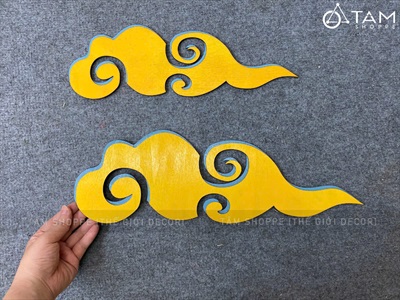Mô hình đám mây đuôi nhọn bằng gỗ [Gỗ nhẹ - 2 hướng/ 2 cỡ] DAMMAY-01