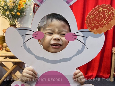 [ORDER 3-5 ngày] Mô hình thỏ ngọc khoét mặt chụp hình dễ thương [Tự đứng - vừa khuôn mặt] FORM-TRTHU-03