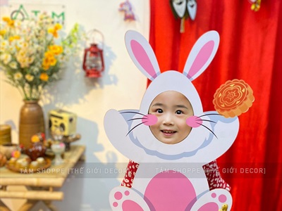 [ORDER 3-5 ngày] Mô hình thỏ ngọc khoét mặt chụp hình dễ thương [Tự đứng - vừa khuôn mặt] FORM-TRTHU-03