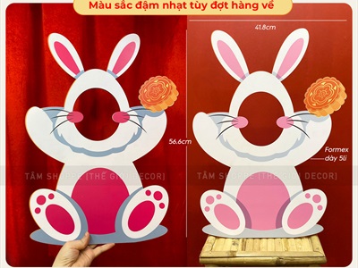 [ORDER 3-5 ngày] Mô hình thỏ ngọc khoét mặt chụp hình dễ thương [Tự đứng - vừa khuôn mặt] FORM-TRTHU-03
