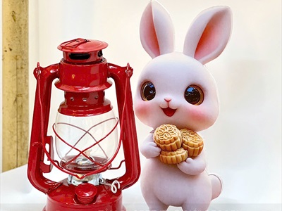 Mô hình thỏ ngọc trang trí Trung thu [Dưới 30cm - Nhiều kiểu] TCV-THO-03